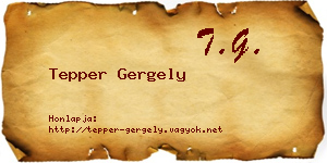 Tepper Gergely névjegykártya